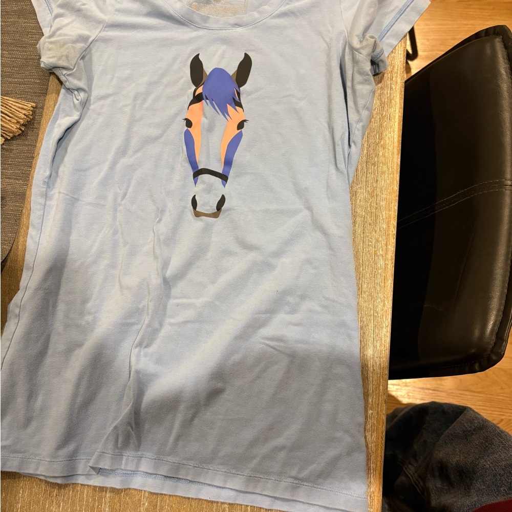 Light Blue Horse Graphic Tee